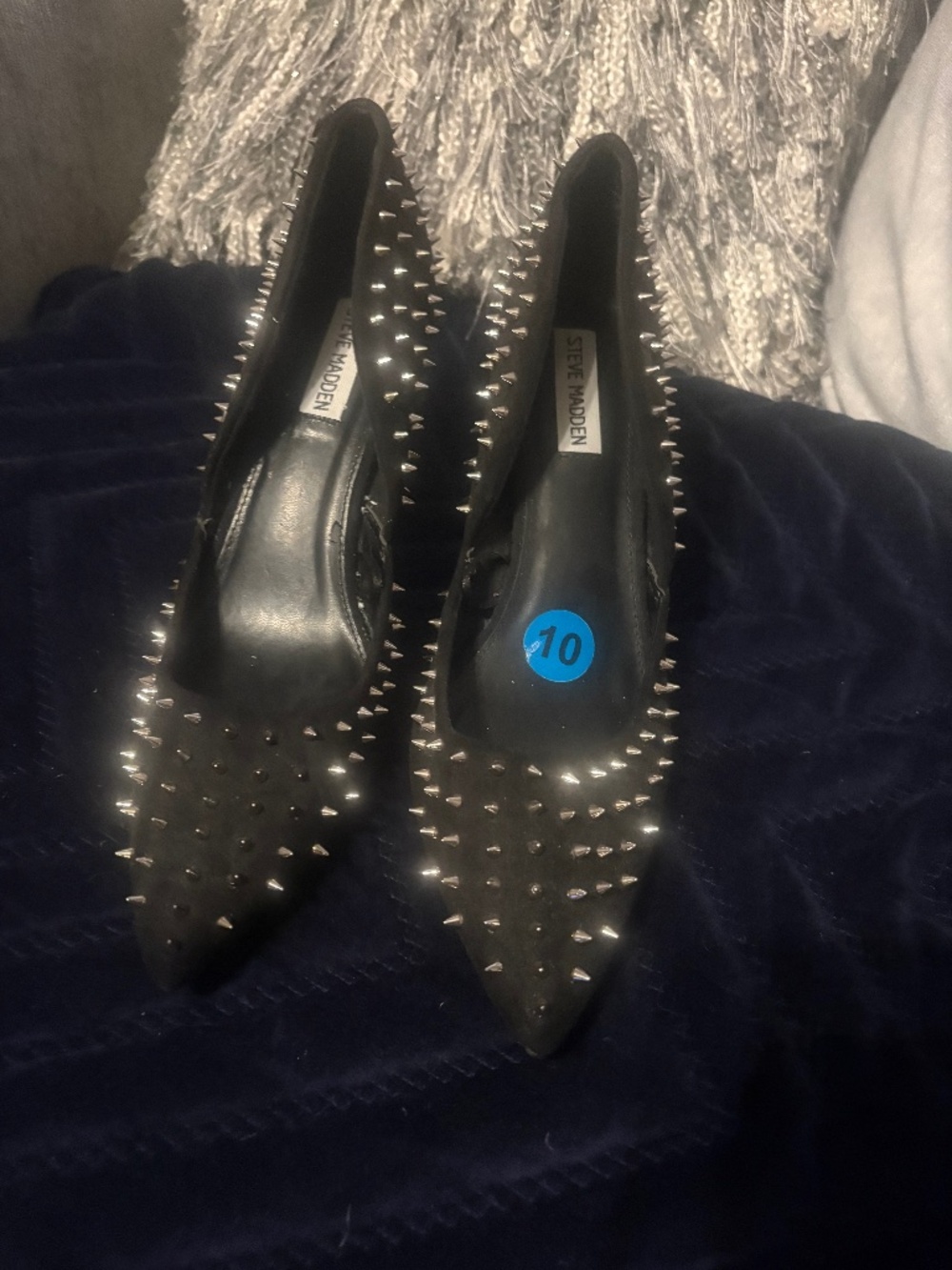 Black spiked heels